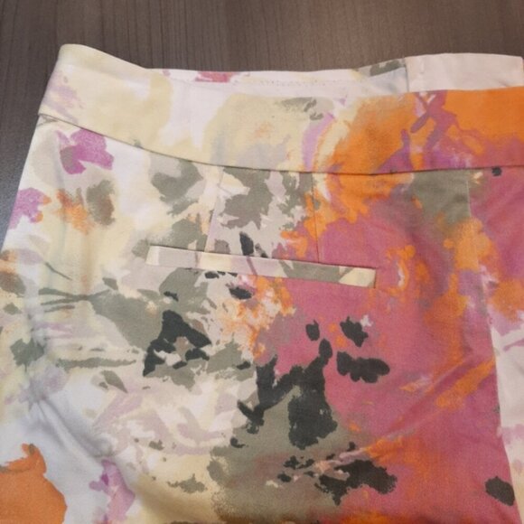 J CREW City Fit Stretch Chino Abstract Floral Watercolor Cotton Mini Size 6 - Picture 11 of 12